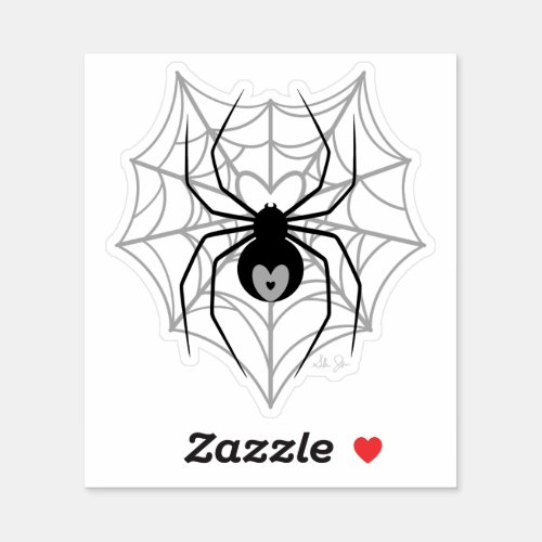 Heart Spider Web Sticker