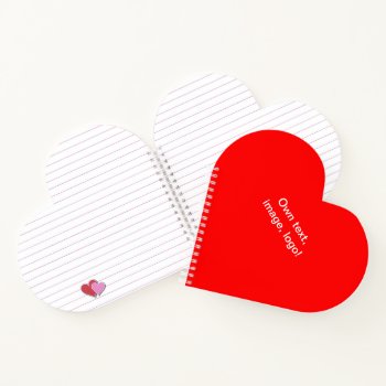 Heart Spiral Notebook Uni Red by Oranjeshop at Zazzle