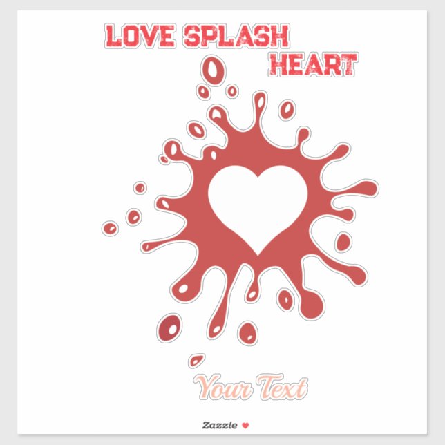 Heart Splash Art – Creative Love Expression Design Sticker (Sheet)