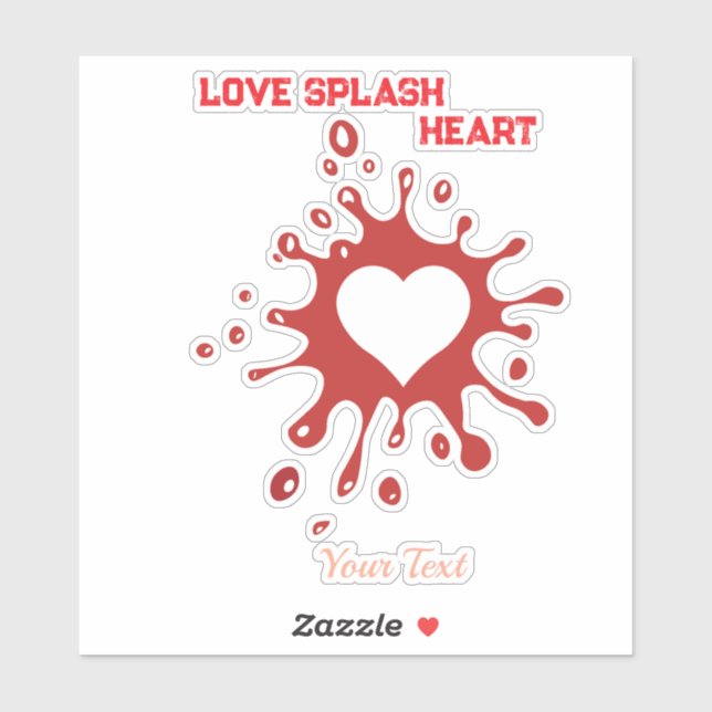 Heart Splash Art – Creative Love Expression Design Sticker (Sheet)