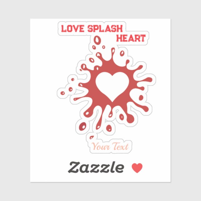 Heart Splash Art – Creative Love Expression Design Sticker (Sheet)