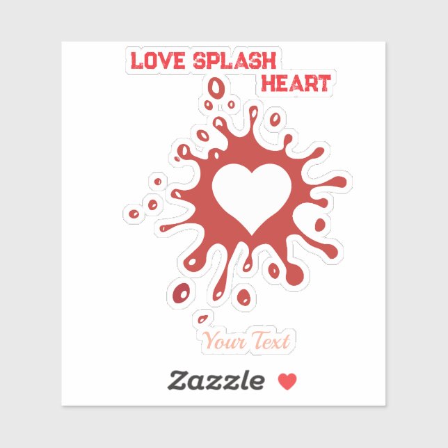 Heart Splash Art – Creative Love Expression Design Sticker (Sheet)