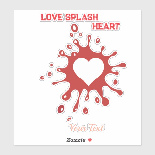 Heart Splash Art – Creative Love Expression Design Sticker (Sheet)