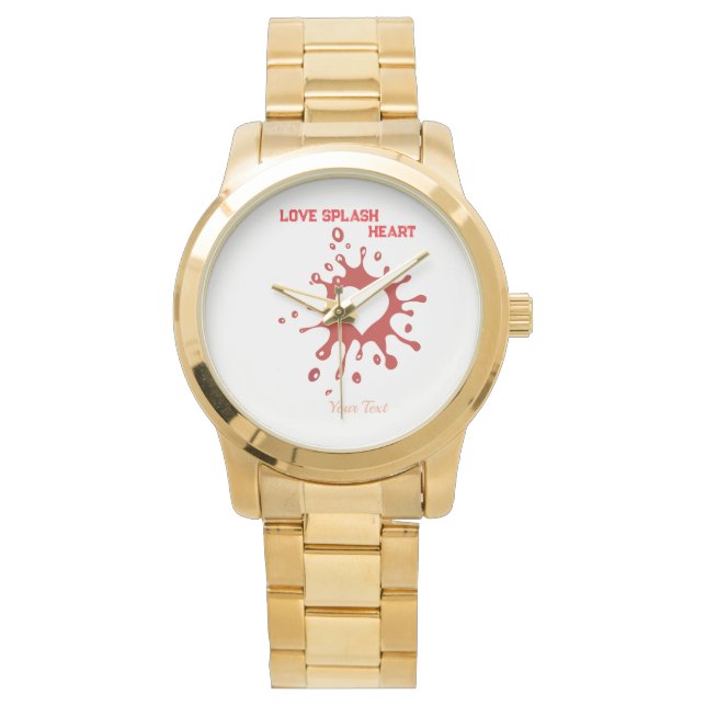 Heart Splash Art – Creative Love Expression Design Watch (Front)