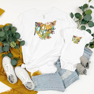 Heart Splatter Mama Mini Butterflies Customizable T-Shirt