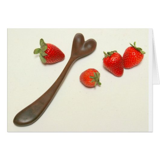 Heart spoon and strawberries cards (Front Horizontal)