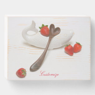 Heart Spoon With Strawberries Thunder_Cove Wooden Box Sign