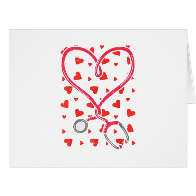 Heart Stethoscope Cute Love Nursing Valentines Day (Front Horizontal)