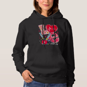 Heart Stethoscope Cute Love Nursing Valentines Dsp Hoodie