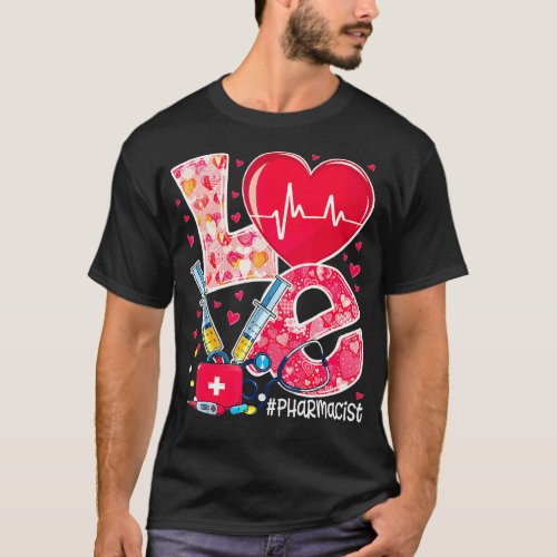Heart Stethoscope Cute Love Nursing Valentines Pha T_Shirt
