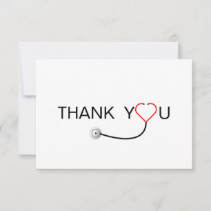 Heart Stethoscope Doctor Thank You Card