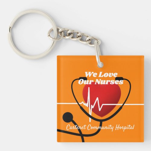 Heart  Stethoscope  ECG Nurses   Keychain