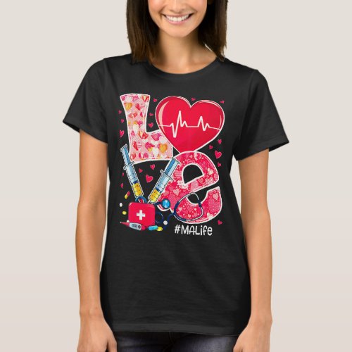 Heart Stethoscope Love Valentines Medical Assistan T_Shirt