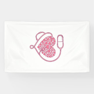 Heart Stethoscope Medical Love Vector Shirt Design Banner