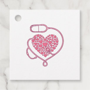 Heart Stethoscope Medical Love Vector Shirt Design Favor Tags