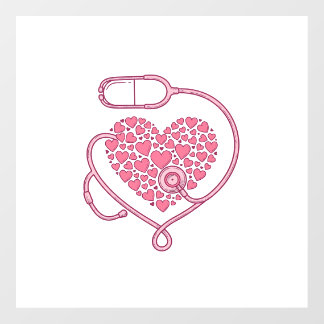 Heart Stethoscope Medical Love Vector Shirt Design Floor Decals