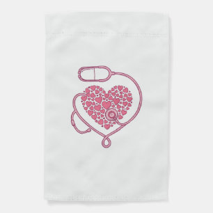 Heart Stethoscope Medical Love Vector Shirt Design Garden Flag