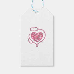 Heart Stethoscope Medical Love Vector Shirt Design Gift Tags