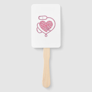 Heart Stethoscope Medical Love Vector Shirt Design Hand Fan