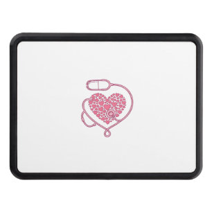 Heart Stethoscope Medical Love Vector Shirt Design Hitch Cover