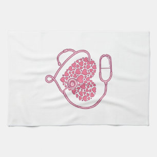 Heart Stethoscope Medical Love Vector Shirt Design Kitchen Towel