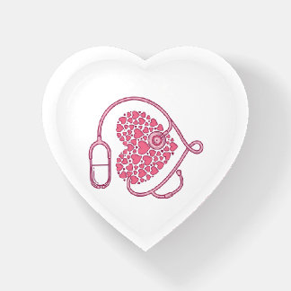 Heart Stethoscope Medical Love Vector Shirt Design Paperweight