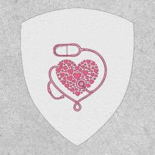 Heart Stethoscope Medical Love Vector Shirt Design Patch