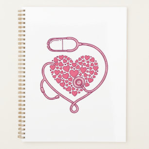 Heart Stethoscope Medical Love Vector Shirt Design Planner