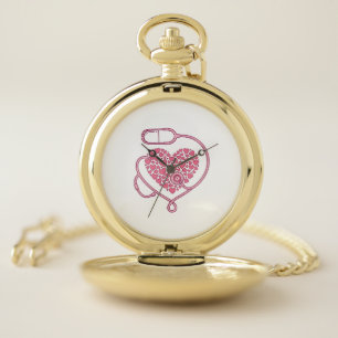 Heart Stethoscope Medical Love Vector Shirt Design Pocket Watch