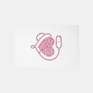 Heart Stethoscope Medical Love Vector Shirt Design Rug