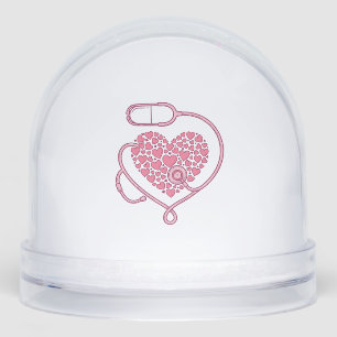 Heart Stethoscope Medical Love Vector Shirt Design Snow Globe
