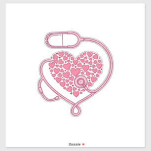 Heart Stethoscope Medical Love Vector Shirt Design Sticker
