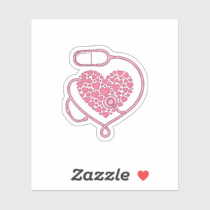 Heart Stethoscope Medical Love Vector Shirt Design Sticker