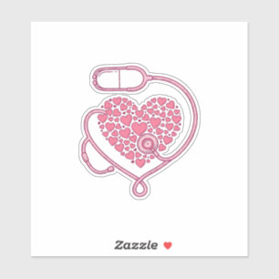 Heart Stethoscope Medical Love Vector Shirt Design Sticker