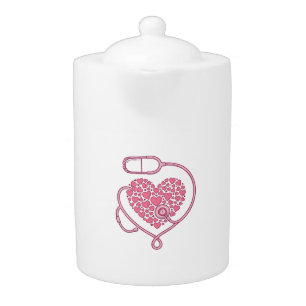 Heart Stethoscope Medical Love Vector Shirt Design Teapot