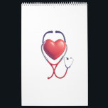 Heart & Stethoscope Notebook | Medical School & Nu Calendar<br><div class="desc">Take notes with heart! This medical-themed notebook features a red heart wrapped in a stethoscope — perfect for nurses, doctors, and med students. Whether you're in class, at work, or on the go, it’s a thoughtful and functional gift that combines care and style. Great for medical school, graduation gifts, clinical...</div>
