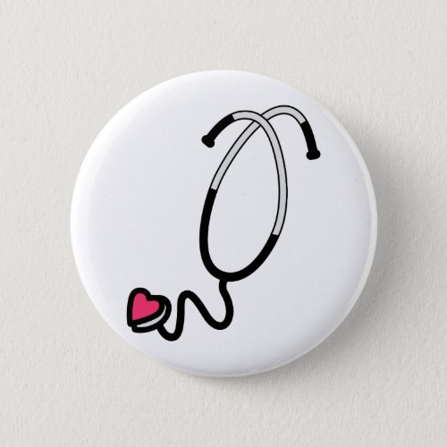 Heart Stethoscope Pinback Button