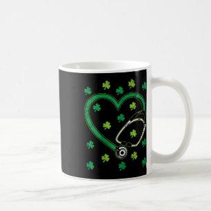 Heart Stethoscope St Patricks Day Nurse Nursing Rn Coffee Mug