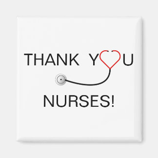 Heart Stethoscope Thank You Nurses Magnet