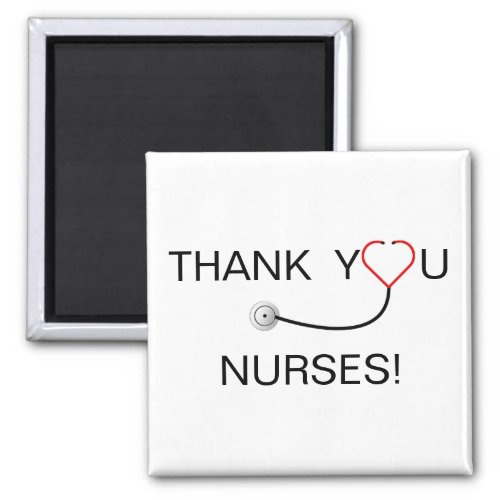 Heart Stethoscope Thank You Nurses Magnet