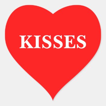 Heart Sticker (kisses) by StillImages at Zazzle