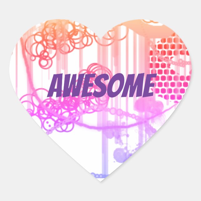 Heart Sticker With Abstract Design (Front)