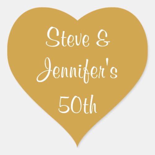 Heart Stickers 50th Wedding Golden Anniversary 50