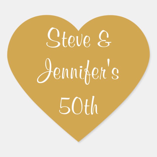 Heart Stickers 50th Wedding Golden Anniversary 50 (Front)