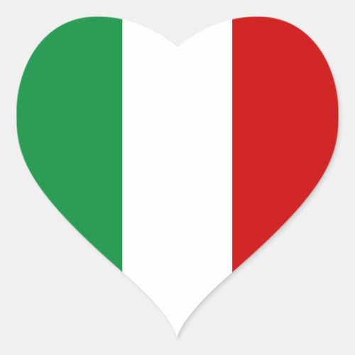 Heart Stickers Flag of Italy Italian il Tricolore