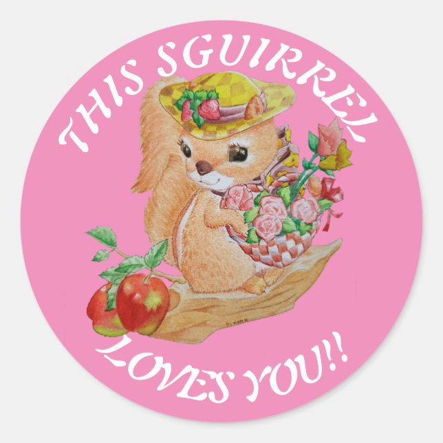 Heart Stickers Girls Valentine's Day Sticker. (Front)