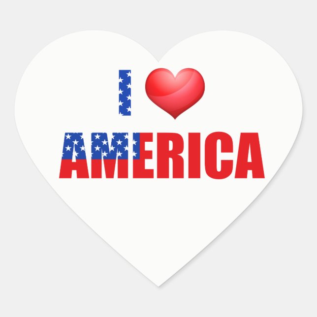 Heart Stickers-I Love America Heart Sticker (Front)