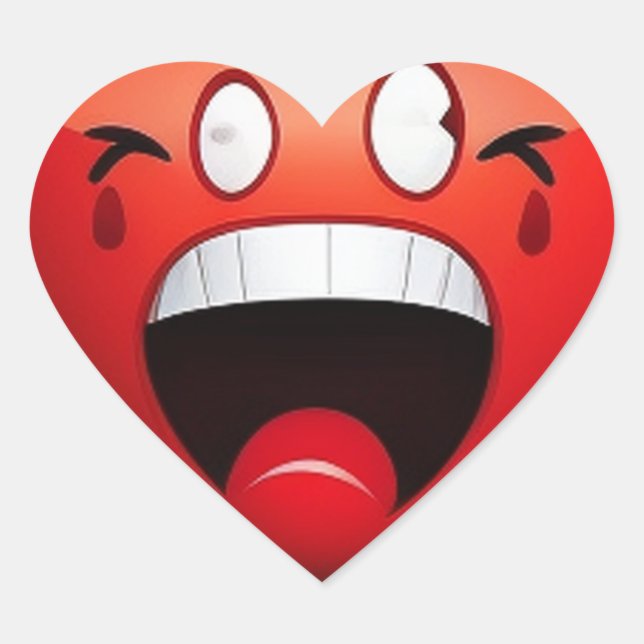 Heart stickers scared emoji (Front)