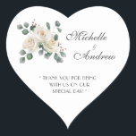 Heart Stickers Wedding Swag Bag White Rose<br><div class="desc">HOTEL SUITE / GUEST GIFT BAG STICKERS: Leave some special treats for your guests! Customize with your message: Thank you for being my Bridesmaid. Thank you for being my Maid-of-Honor. For the Best Man. Thank you for the Out-of-Town Guests / Hotel Gift Baskets. White Cabbage Rose theme for your wedding;...</div>