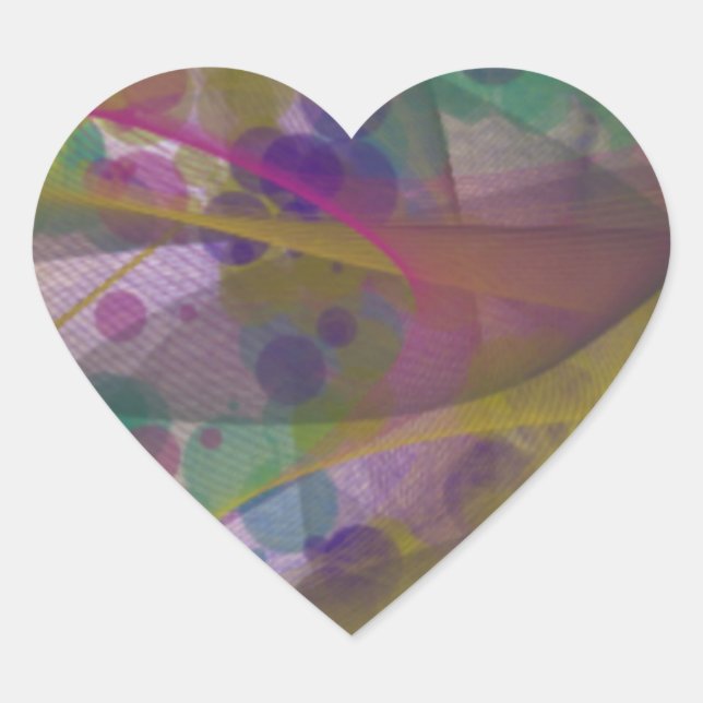 Heart Stickers With Colorful Design (Front)